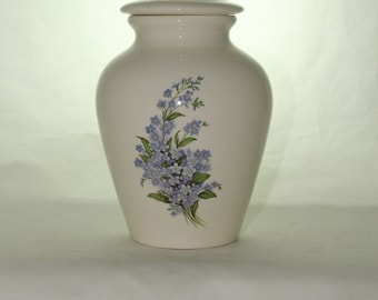 Forget Me Not Cremation Urn, Ceramic Pet/Child Urn, Handmade