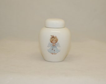 Praying Angel Ceramic Cremation Urn, Baby, Infant, Pet, Keepsake