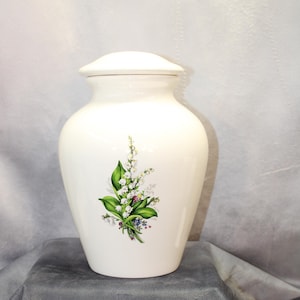 Lily of the Valley large Cremation Urn, Adult Urn for Human Ashes