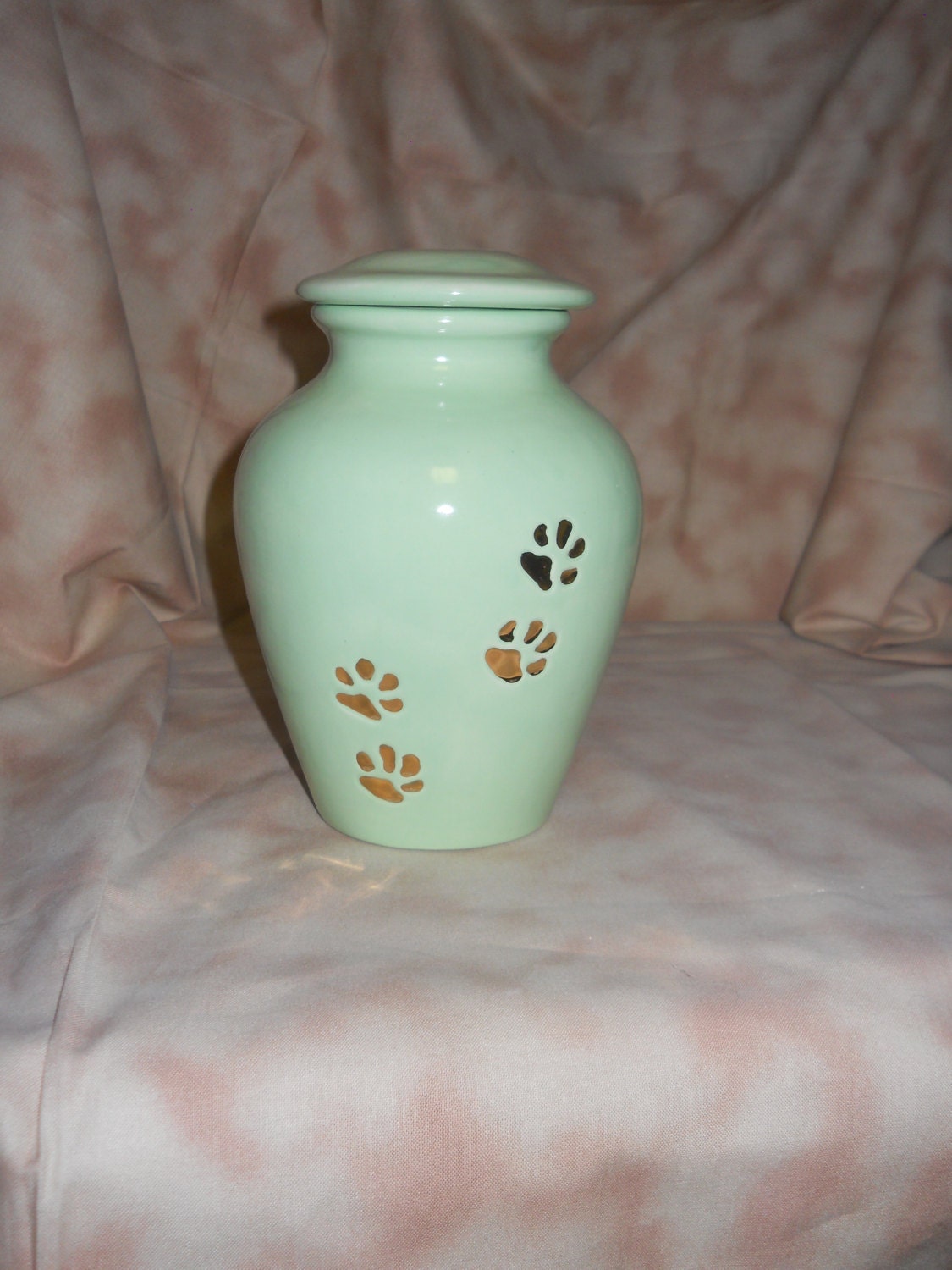 Small Mint Green Cat Urn, Ceramic Jar with Lid,urn, Pet Memorial Urn,Small urn, Small jar, art