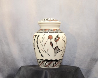 Hand painted Hummingbird Native American Adult Cremation Urn