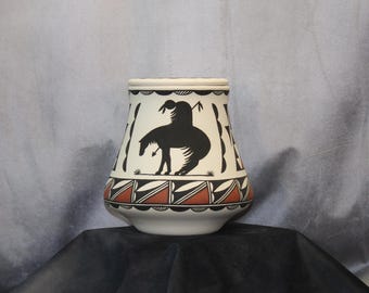 Native American Adult Cremation Urn, End of Trail handmade pottery