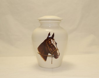 Horse Head Ceramic Cremation Urn  Large Jar with Lid, Human Ashes Urn, Funeral Urn, Large Pet Urn. Youth Urn, decorative pottery, handmade