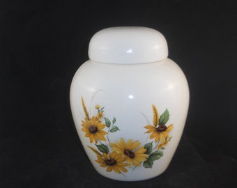 Sunflower Cremation Urn, Handmade Ceramic Pet/Child Keepsake Urn