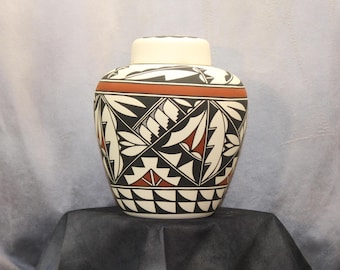 Native American Extra Large Urn for Human Ashes, Hand Made Pottery Funeral Urn