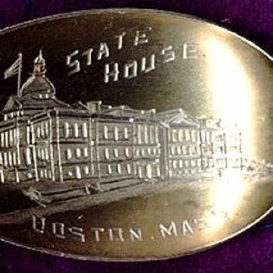 Antique State House Boston Massachusetts Sterling Souvenir Spoon 1915
