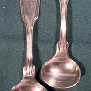 Pair Albert Coles Coin Silver Master Salt Spoons American 1835-1875