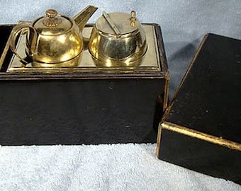 Japanese Lantern Lamp Lighter In Original Lacquer Box Antique 19thC