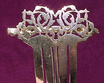 Sterling Silver Pierced HAIR CLIP COMB Hand Made Studio Barrette