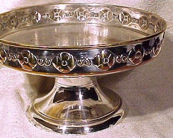 Danish Arts & Crafts Pedestal Silver Plated Fruit Bowl 1900