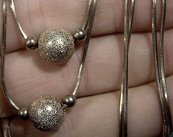 Sterling Silver Modernist Two Strand NECKLACE 1970s