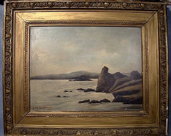 Antique Lionel MacDonald Stephenson Canadian Landscape Oil on Board Painting 1890