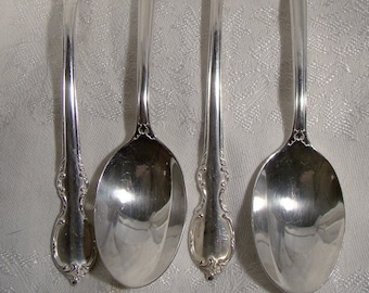 4 Rogers International Reflection 6-1/8" Silver Plated Teaspoons 1959