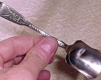 Georgian Sterling Silver Bright Cut Sugar Spoon 1801 William Hall