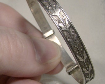 Child's Sterling Silver Adjustable Bangle Bracelet 1910-1920