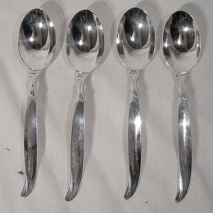 4 Rogers Flair 6&quot; Silver Plated Teaspoons 1956