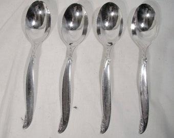 6 Rogers Leilani Silver Plated 6-34 Salad Forks 1961