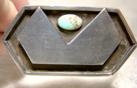 Sterling Silver Turquoise Navajo Bracelet 1960s-1… - image 3