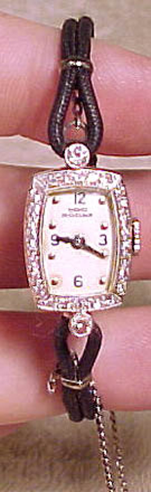 Girard Perregaux 14K White Gold Lady's Diamond Wristwatch Wrist