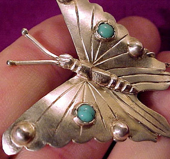 1930s Mexican Sterling Silver Three Butterfly Swe… - image 4