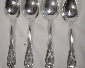 4 Rogers Int'l Old Colony Silver Plated 5-7/8" Teaspoons 1911 Tea Spoons
