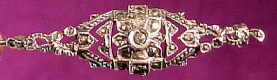 Eatons Sterling & Marcasite Bar Brooch 1920 1930