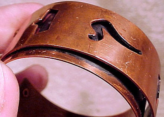 Signed Robert Levy Layered Copper Cuff Bangle Bra… - image 3