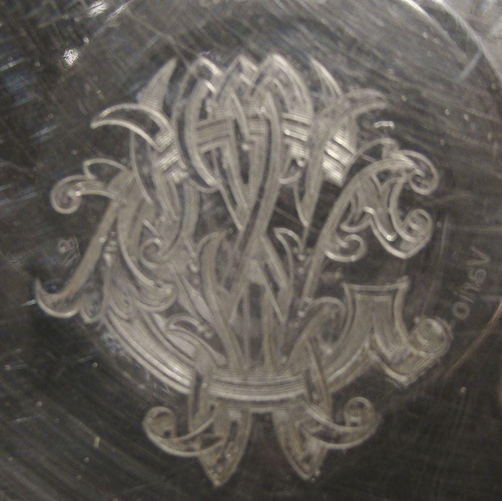 Mappin & Webb Hand Engraved Silver Plated Round Footed Salver Tray
