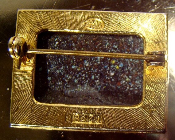 Sphinx Abstract Enamel & Foil Pin or Brooch 1960s… - image 3