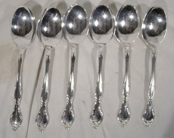 2 Affection Place or Oval Soup Spoons Community Oneida Silverplate 