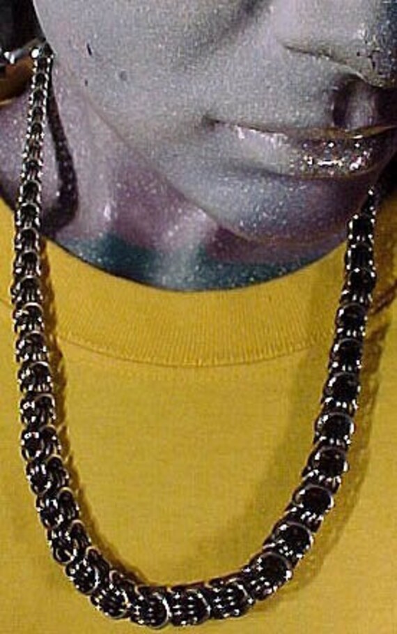 Superb 835 Silver Graduated Multi Loop Chain Neck… - image 1