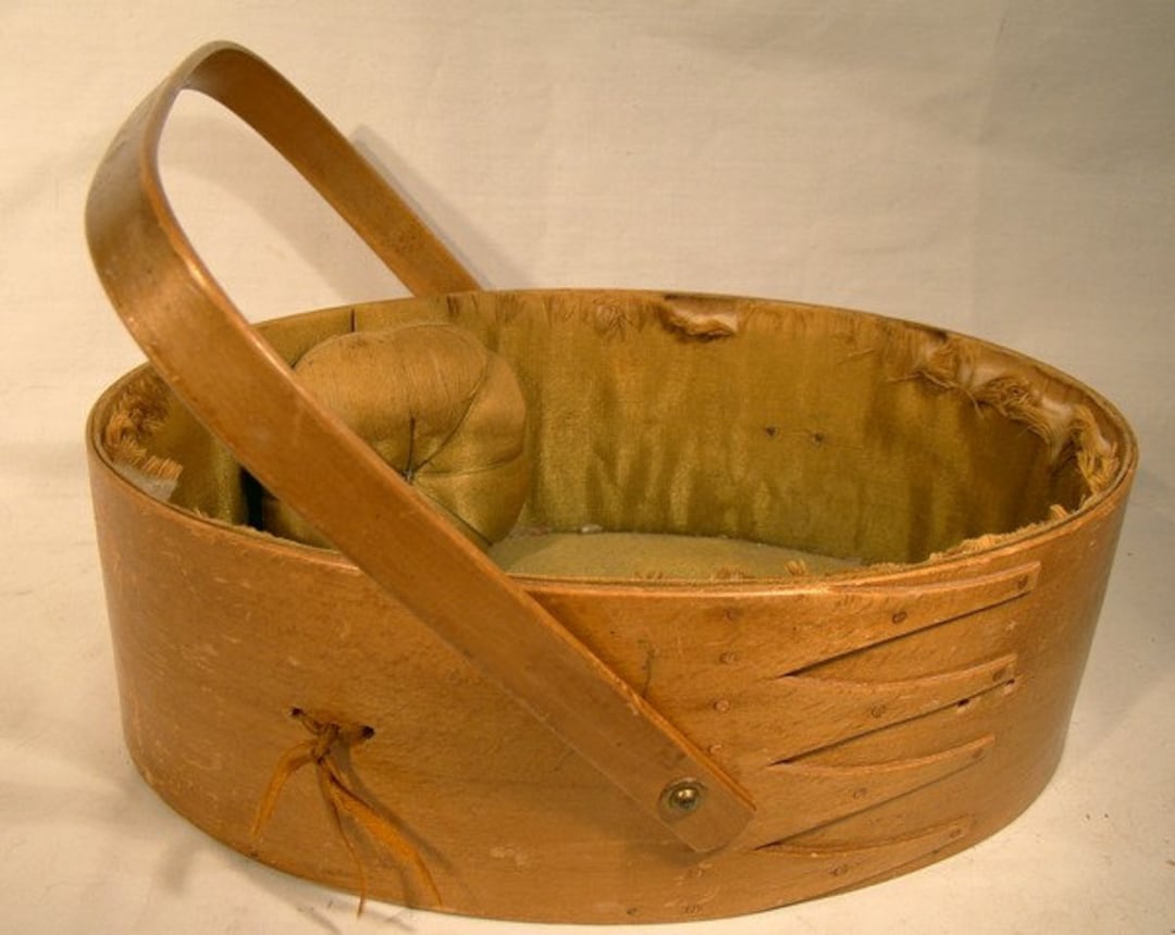 Antique Shaker Sewing Basket 1900 Sabbath Day Lake Maine Etsy