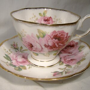 Royal Albert American Beauty Malverne Shape Tea Cup and Saucer Teacup
