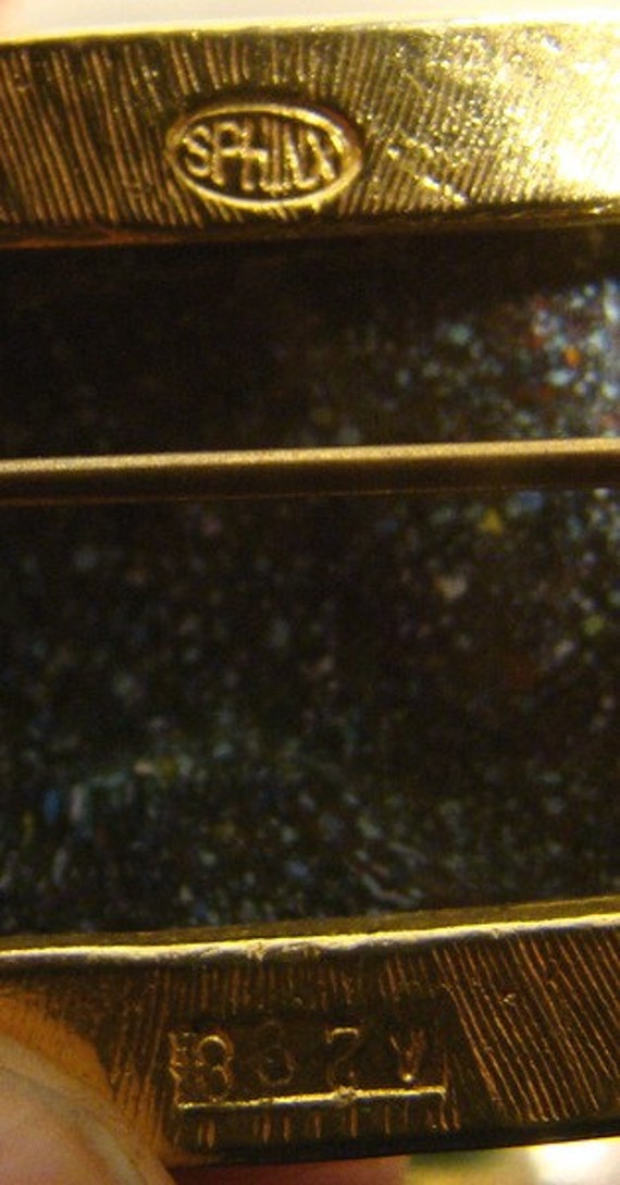 Sphinx Abstract Enamel & Foil Pin or Brooch 1960s… - image 4