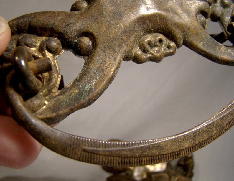 Set of 4 Victorian Brass Drawer Pulls 1890s Etsy