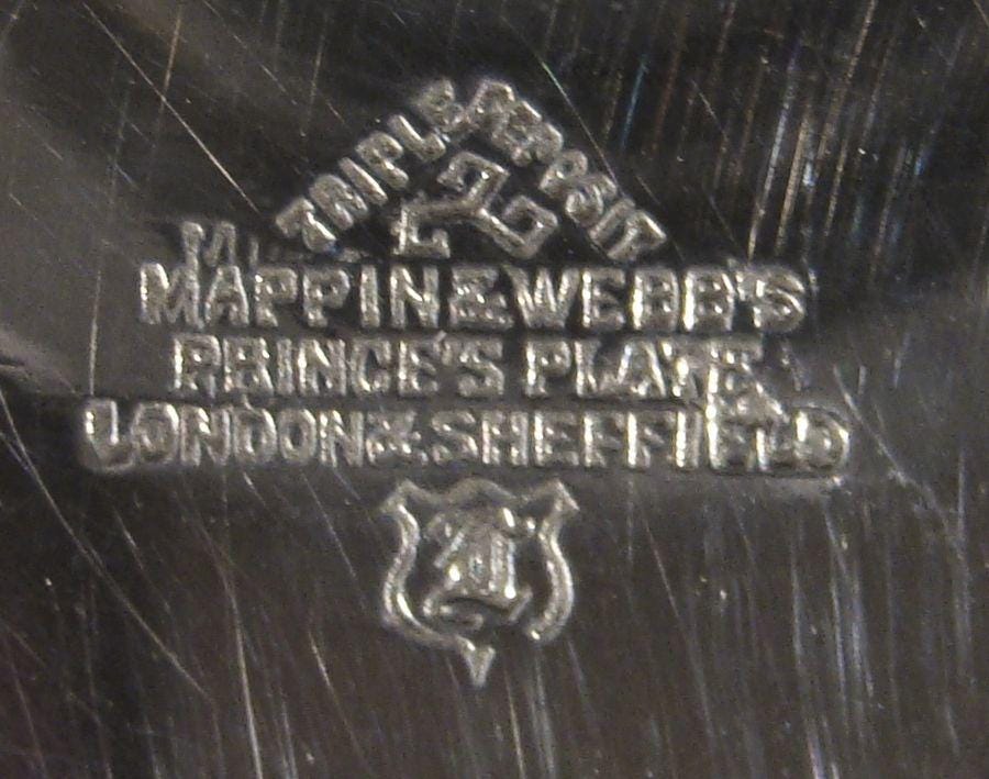 Mappin & Webb Hand Engraved Silver Plated Round Footed Salver Tray