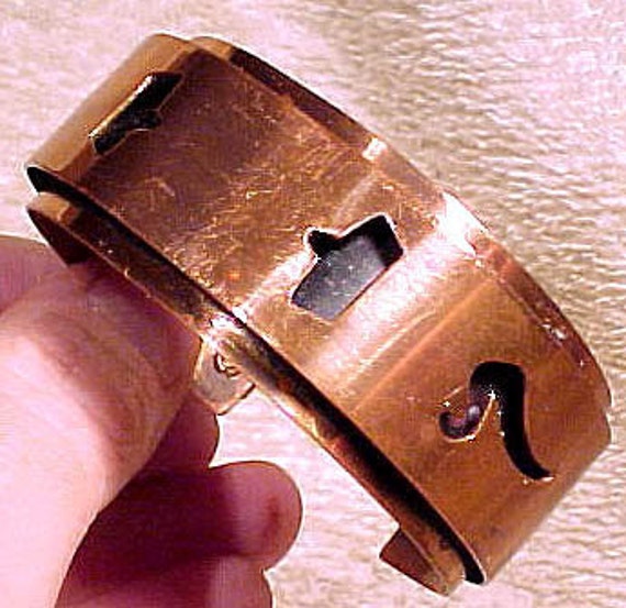 Signed Robert Levy Layered Copper Cuff Bangle Bra… - image 1