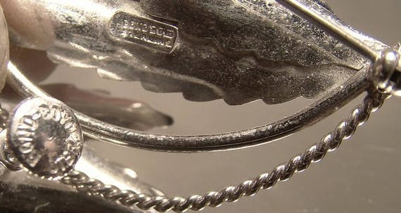 Bond Boyd Sterling Silver Textured Leaves Brooch … - image 4