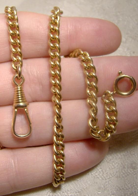 Pocket Watch Chain Necklace Gold Canada