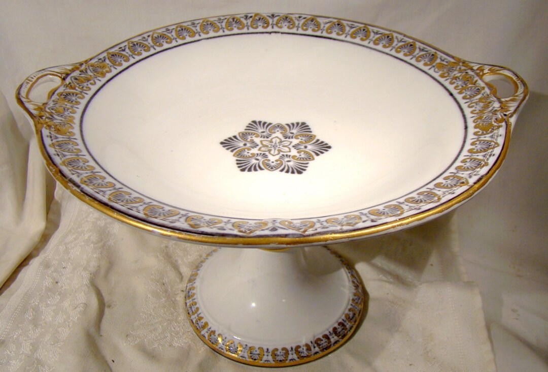 Wedgwood Pearlware Corinth Black Transfer Comport Cake Stand 1878 - Etsy