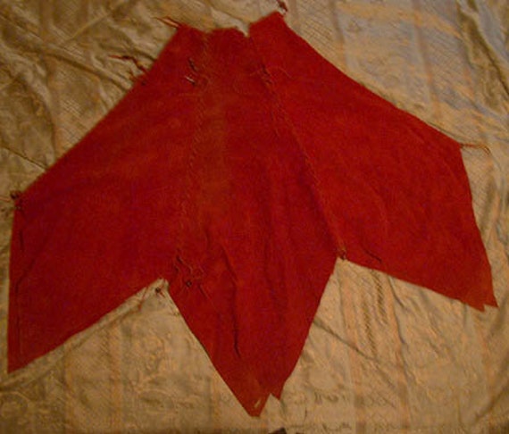 Red Suede 1960s Hippie Skirt Dress - image 7