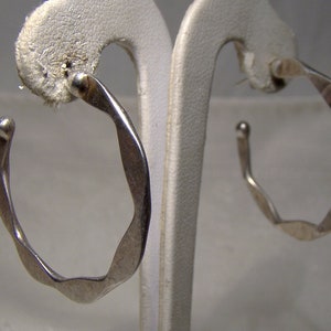 Sterling Silver Open or Half Hoop Earrings Italian