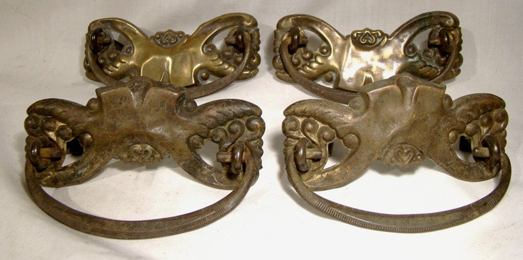 Set of 4 Victorian Brass Drawer Pulls 1890s DO NOT PURCHASE Etsy