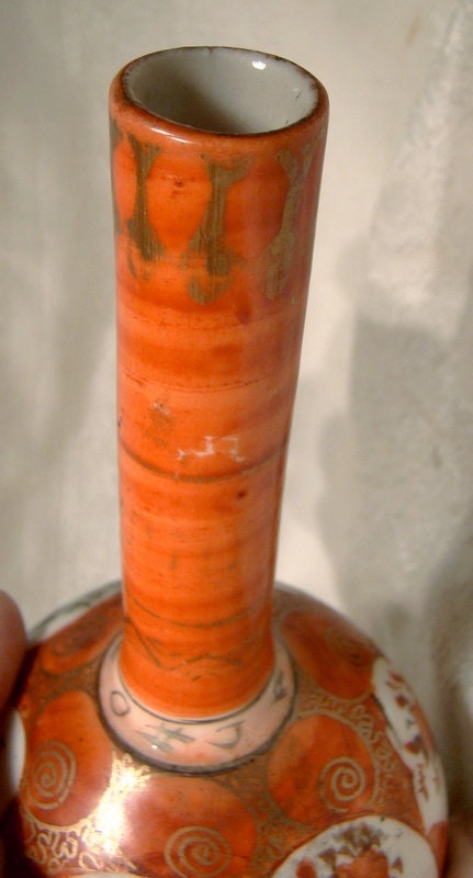 花瓶・フラワースタンド Kutani , antique Vintage Kutani Japanese Floral & Bird Vase Table Lamp, 24