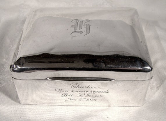 Birks Sterling Silver Cigarette Box With Cedar Liner 1930s