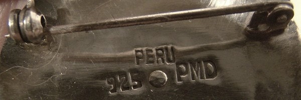 Broche Bijou Rétro Masque Incas - Finement Travaillée Avec Perles Et Pampilles - Numéro 652 - Bon État
