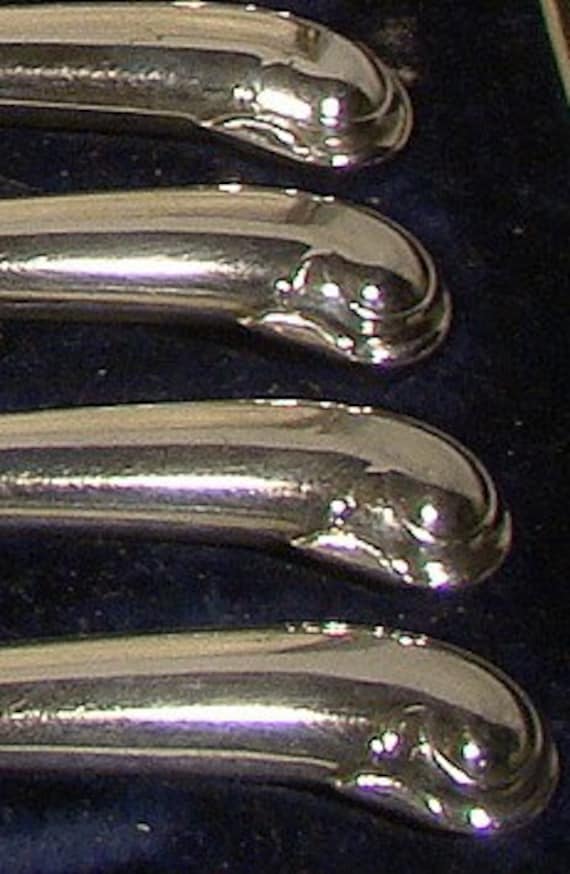 6 STERLING Silver Pistol Handle Butter Knives in Fitted Case 1917