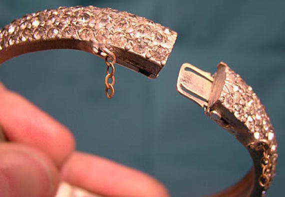 Edwardian Metal Paste Bangle Bracelet 1910-1920 - image 3