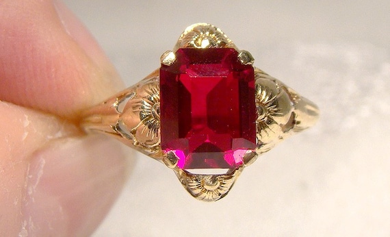 man made ruby rings