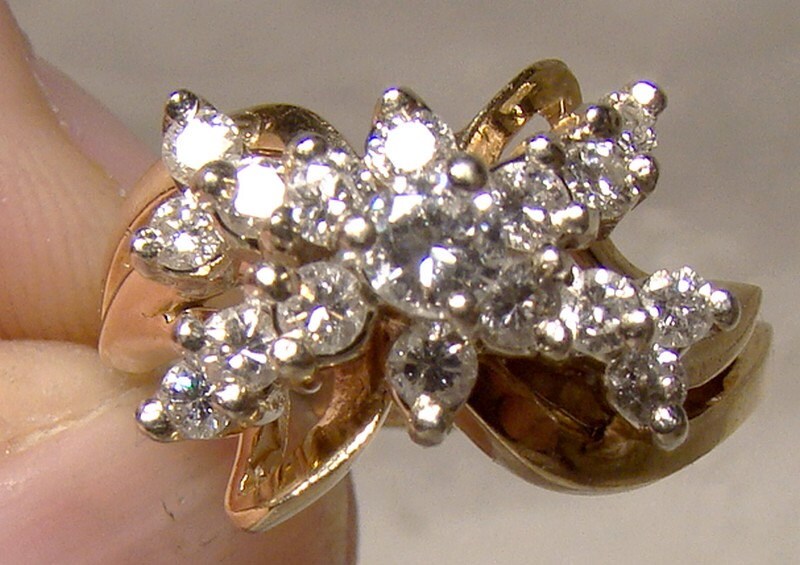 Diamond chip cluster ring best sale